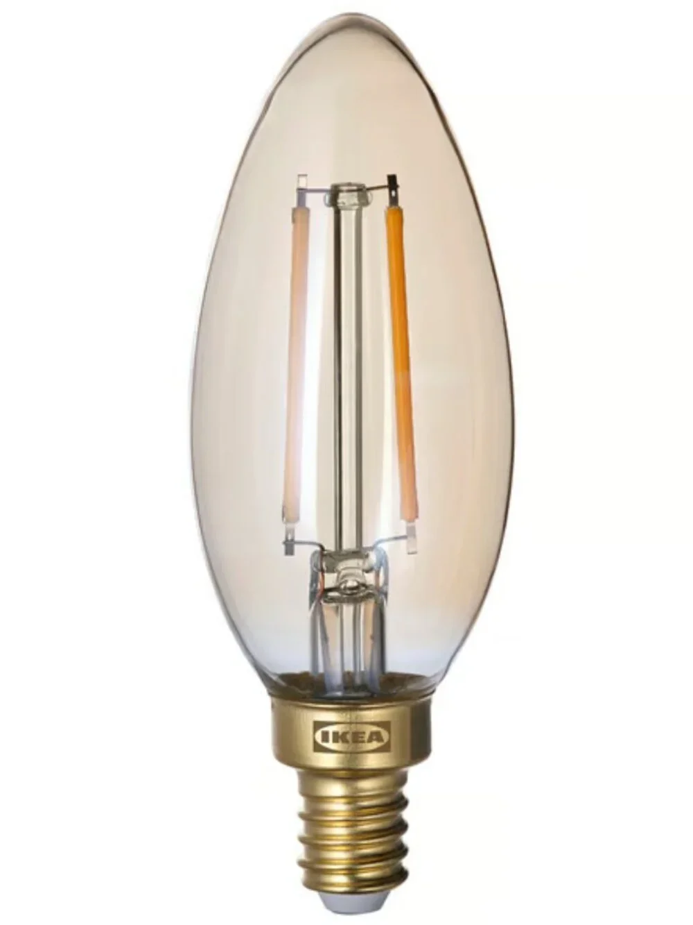 2 pack LUNNOM 605.392.62 LED bulb E12 210 lumen, dimmable/chandelier brown/